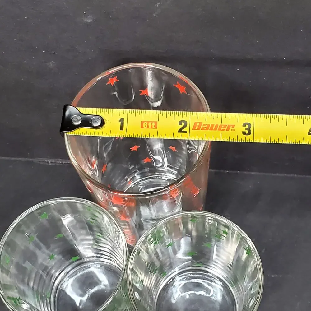 Vtg Kraft Foods Swanky Swigs Stars Optic Glass Juice Tumbler MCM Tableware